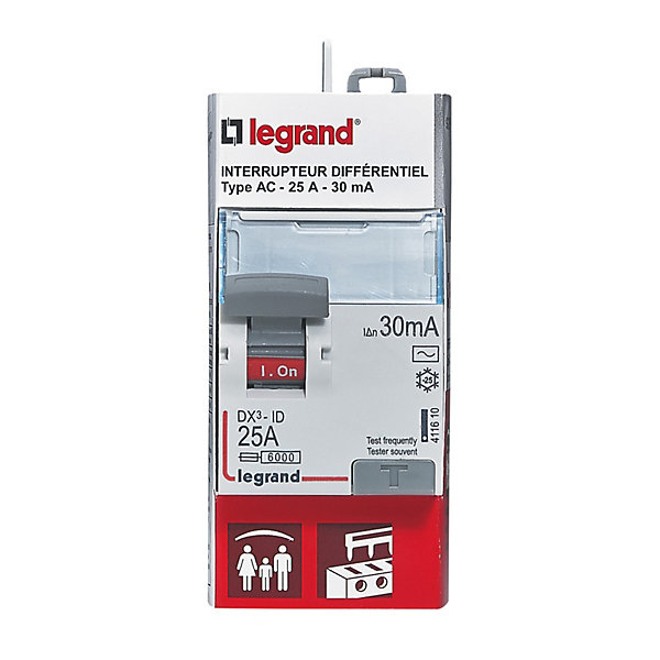 Interrupteur différentiel 30mA 25A type AC Legrand