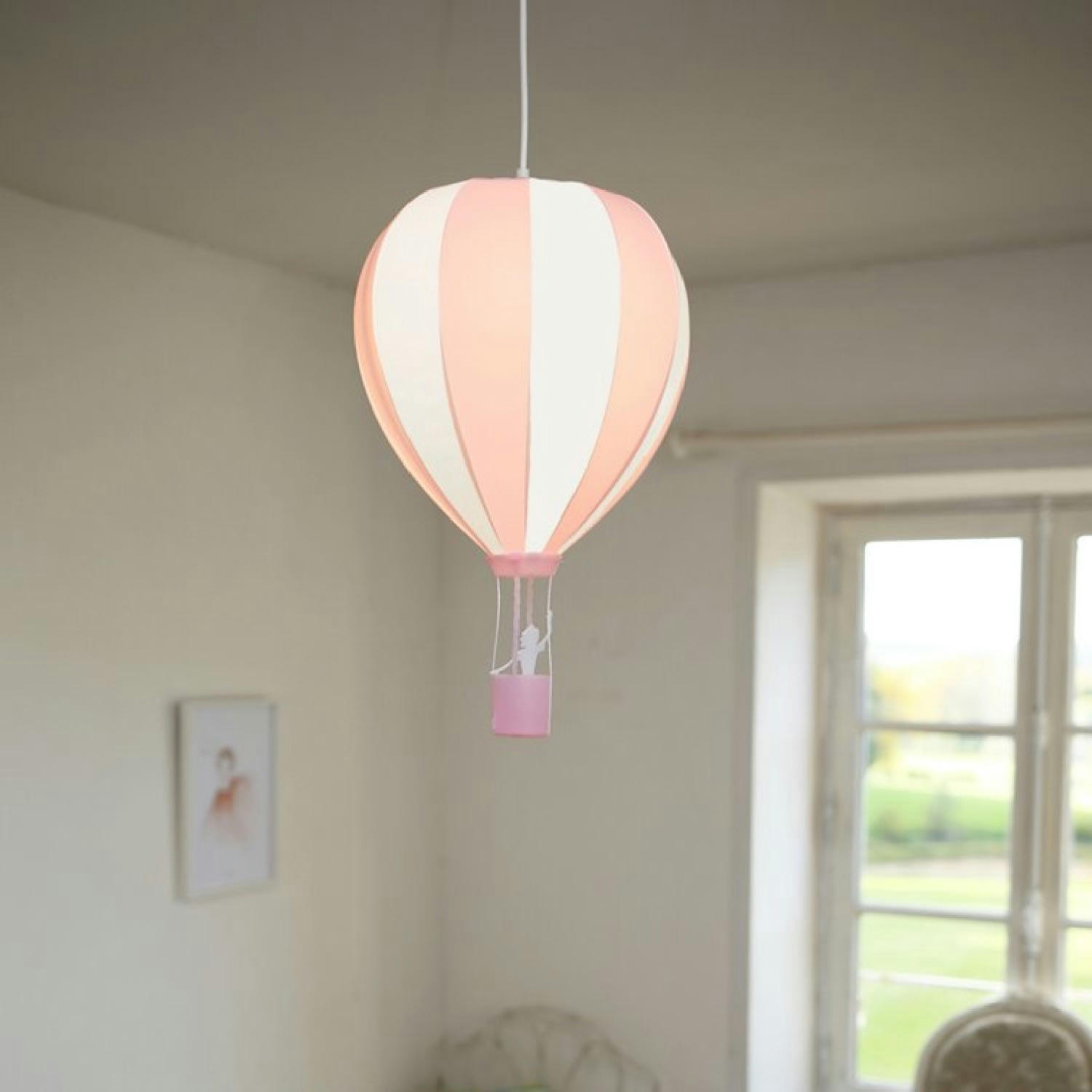- Suspension enfants Montgolfière Rose 46cm