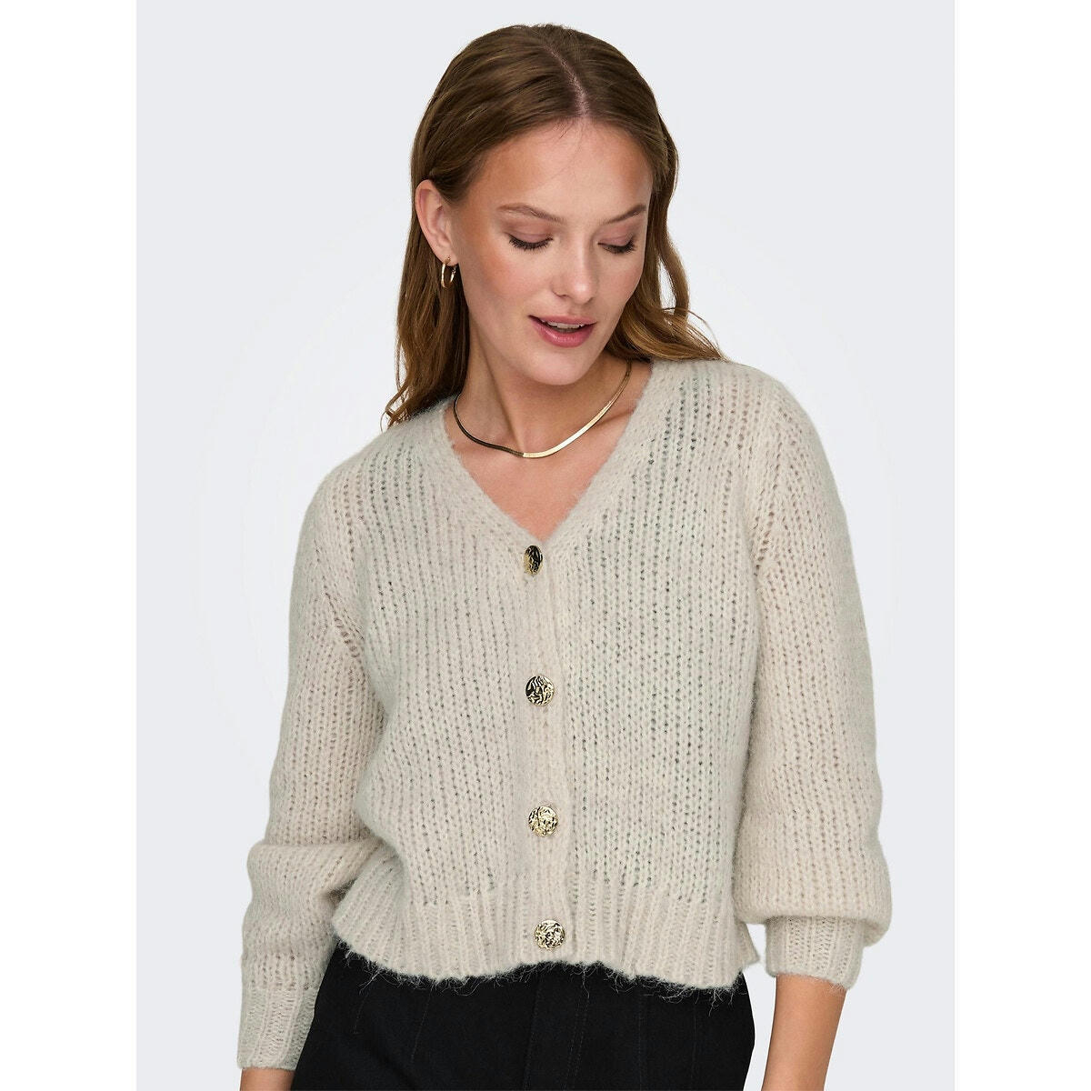 Gilet col v, boutonné