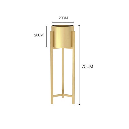 SOGA 4X 75cm Gold Metal Plant Stand with Flower Pot Holder Corner Shelving Rack Indoor Display