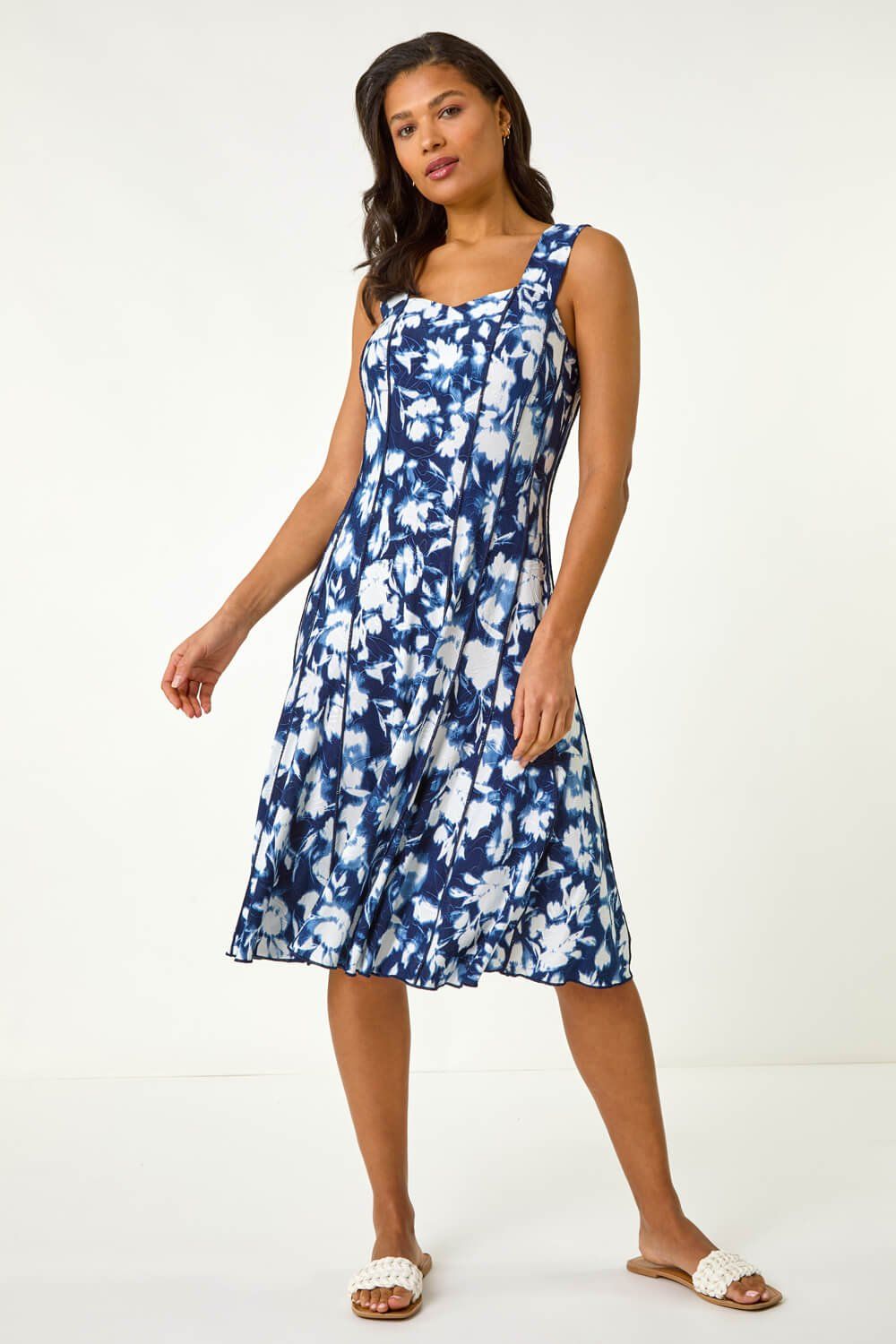 Roman Stretch Abstract Panelled Short Dress