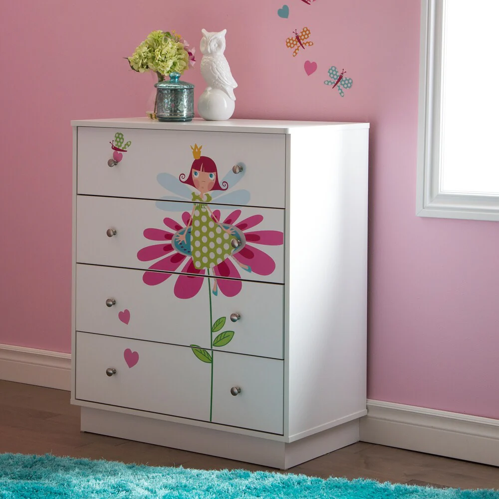South Shore Joy 4-Drawer Chest with Fairy Ottograff Decals