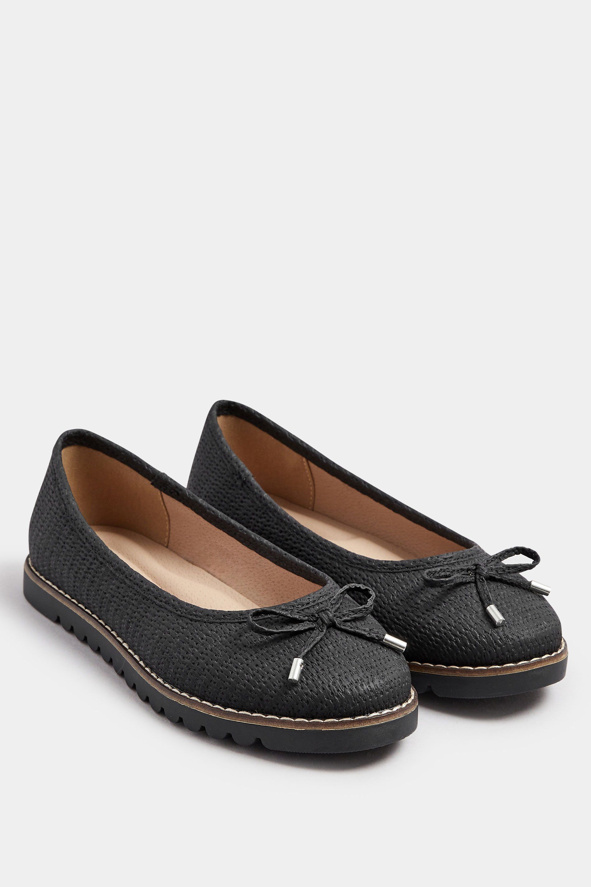 Yours Extra Wide Fit Woven Ballet Pumps
