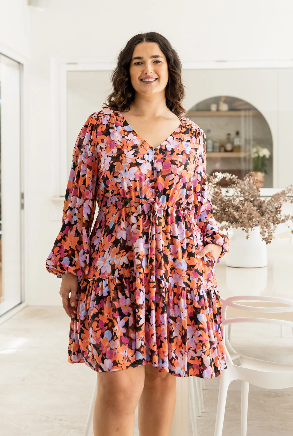 Esmae Long Sleeve Dress in Dusk Floral