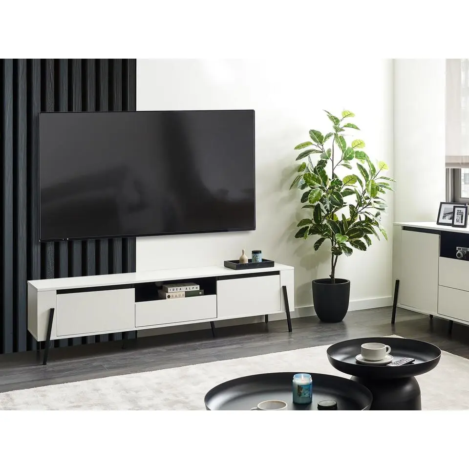 BLACKPOOL - TV-meubel - Wit - Vezelplaat