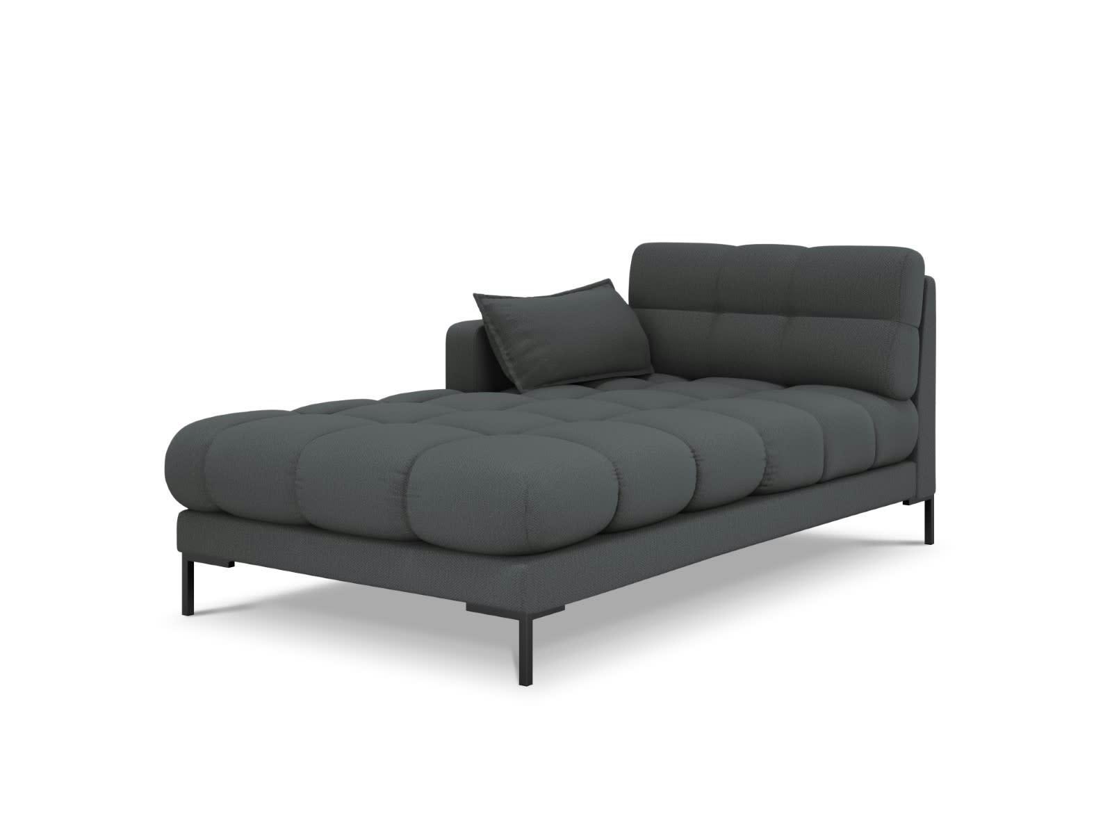 MAMAIA - Méridienne gauche 1 place en tissu structurel gris foncé