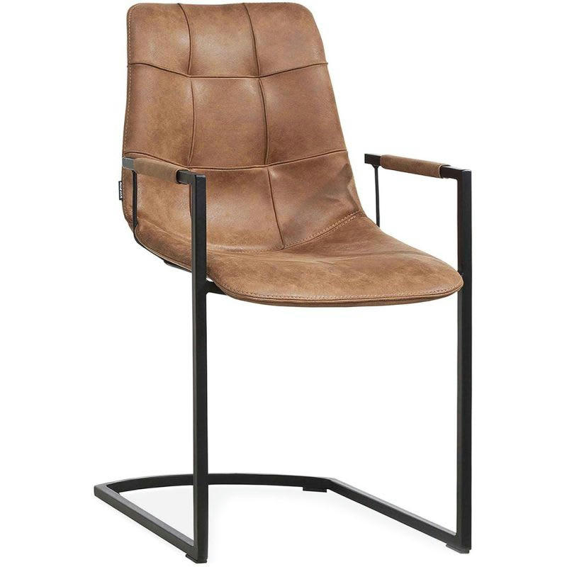 CONDOR - Fauteuil (lot 2) piétement luge en métal marron