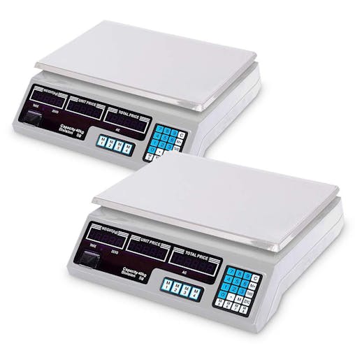 SOGA 2X Digital Kitchen Scales 40kg Electronic Food Weight White