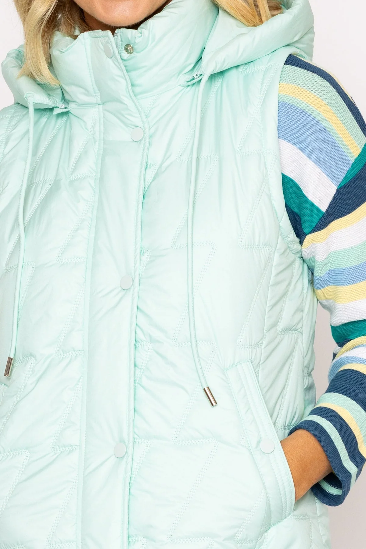 Mint Padded Hooded Gilet
