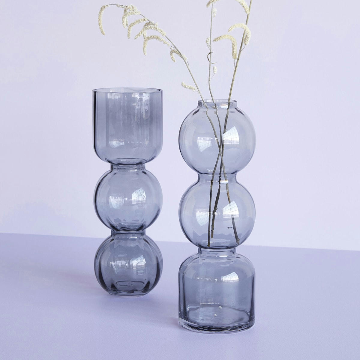 CIRCLE - Vase en verre fumé H35 (x2)