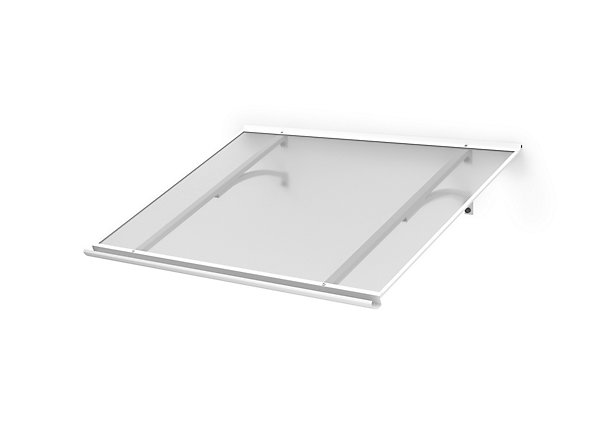 ARCTOM Auvent MEBE 120x84 couleur blanc RAL9016, plaque incolore