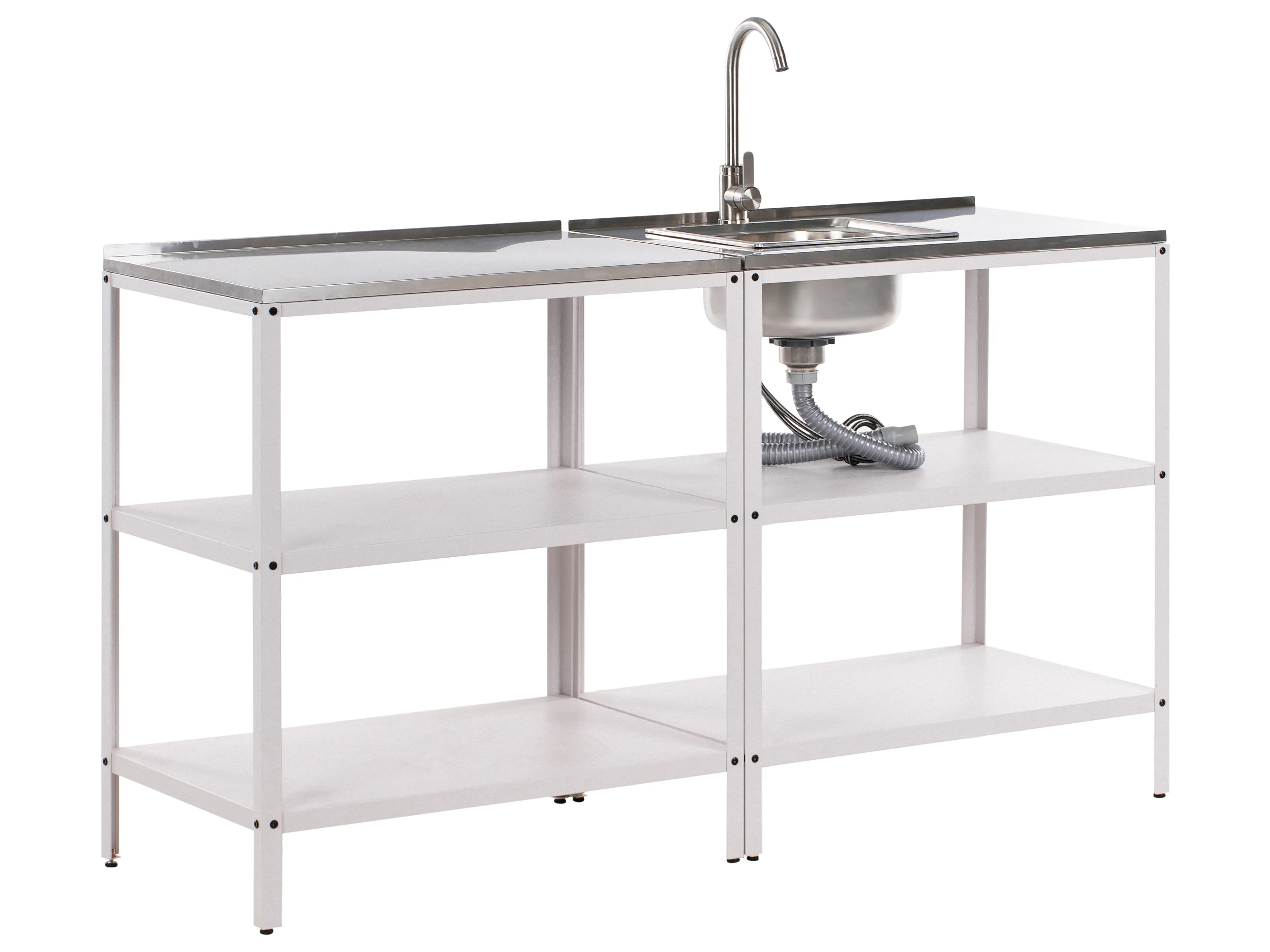 2 Piece Outdoor Kitchen Set with Sink VILAMA White