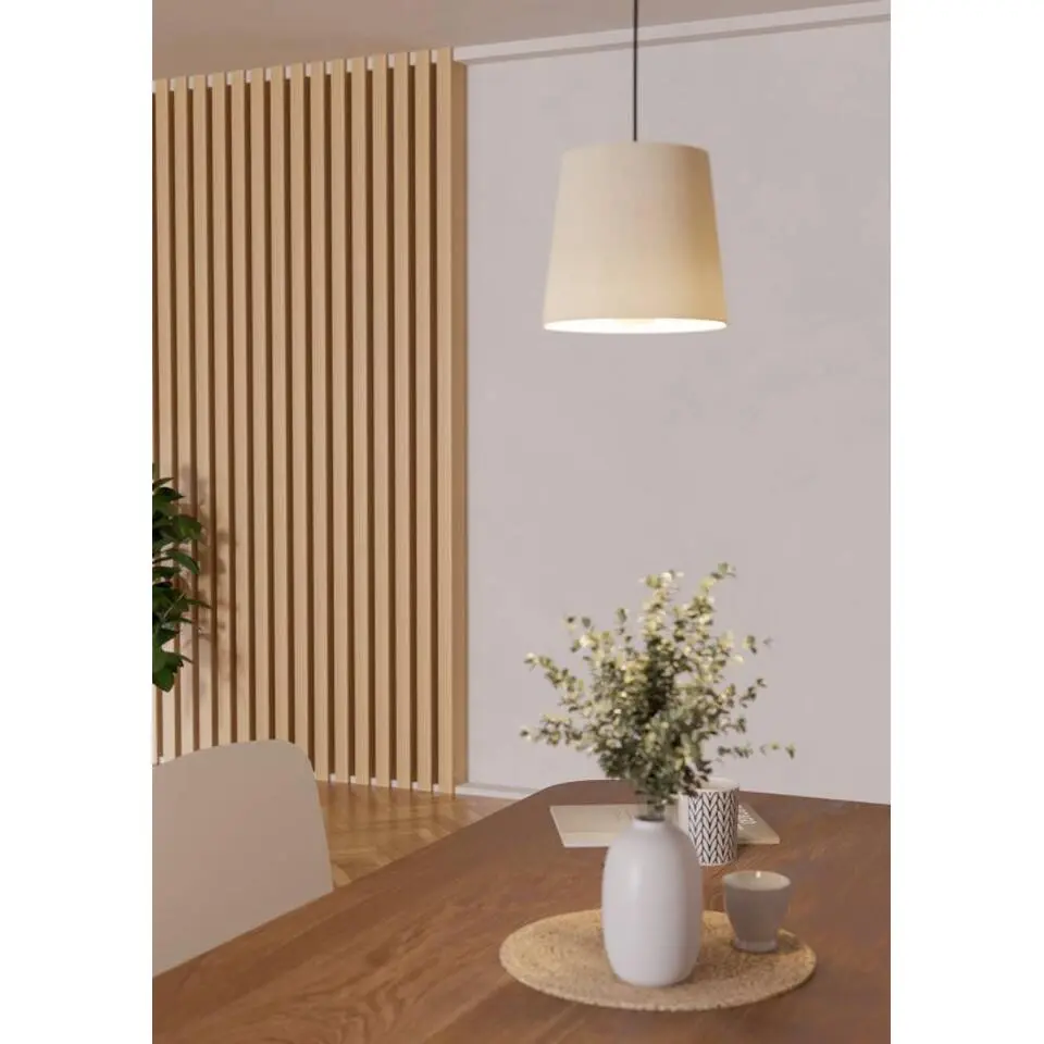 EGLO Febres Hanglamp - E27 - teddy stof - Zwart/Wit