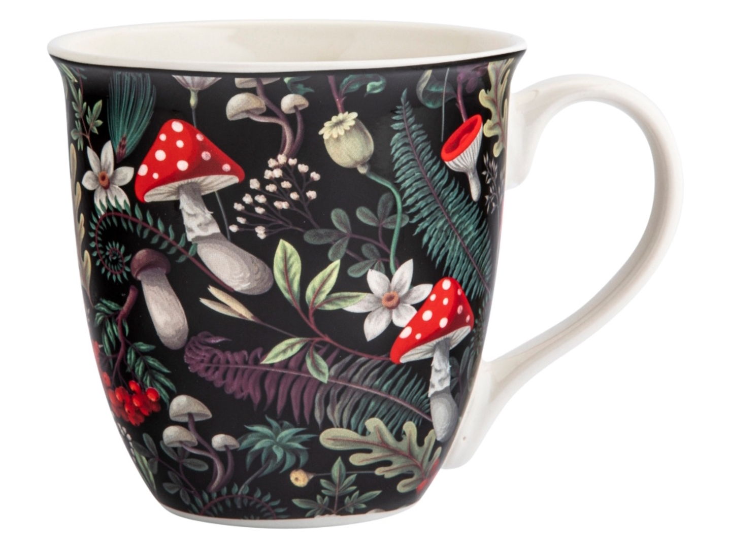 Kubek porcelanowy NBC Muchomory 630 ml czarny