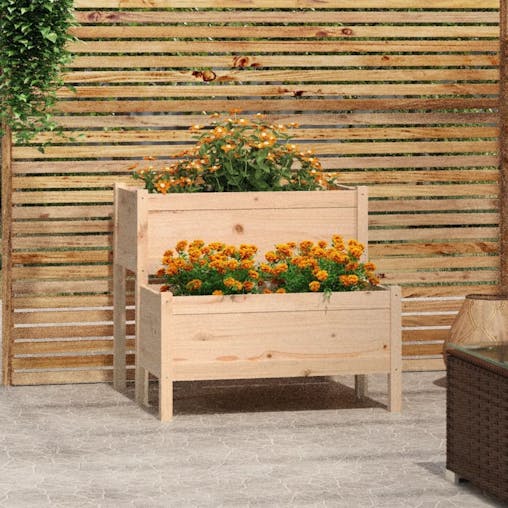 NNEVL Planter 84.5x84x75 cm Solid Wood Pine