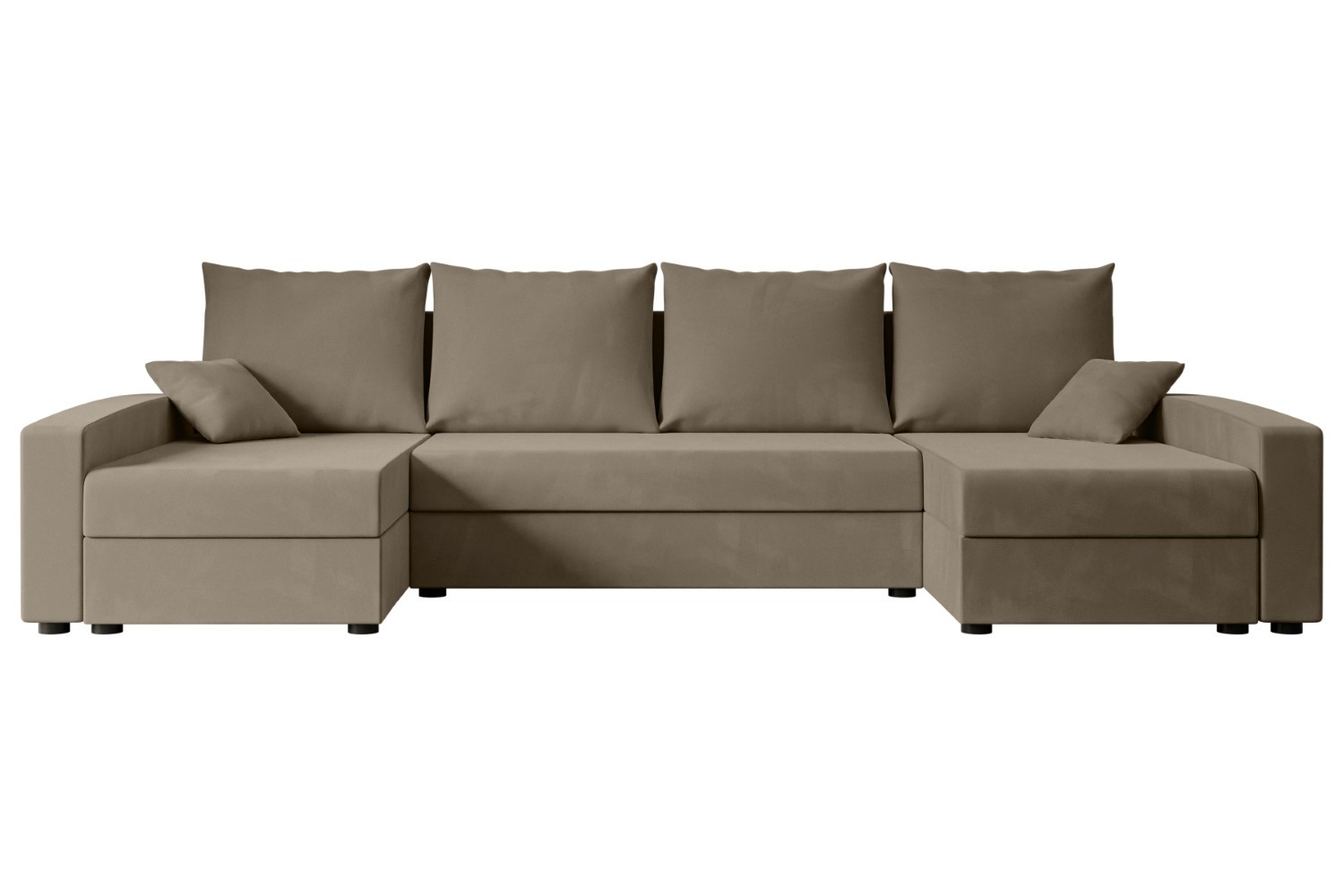 Narożnik z funkcją spania i pojemnikiem ALESIA-U 301x140x90 cm Brązowy