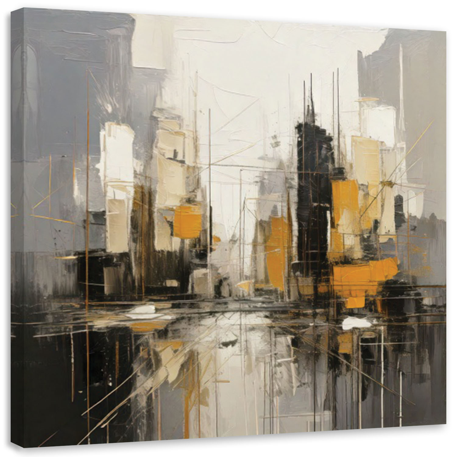 Feeby Obraz do salonu, Miasto Abstrakcja Architektura 30x30