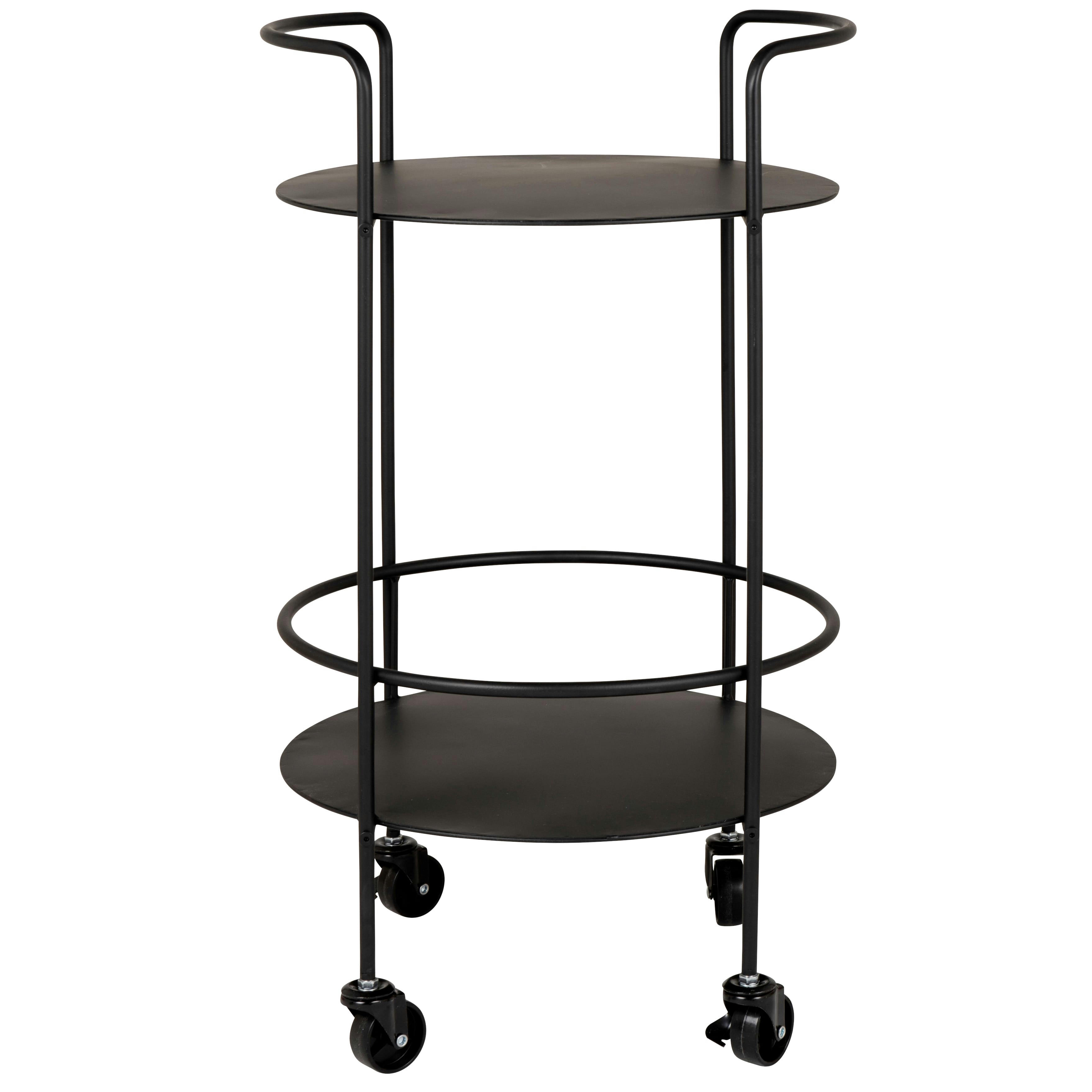 PALERMO - Desserte à roulettes en métal noir