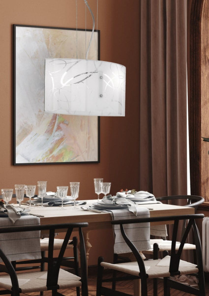 Lampa wisząca biała chromowana SPIRELLI 2xE27x40W wym: 150x40x20 cm Trio
