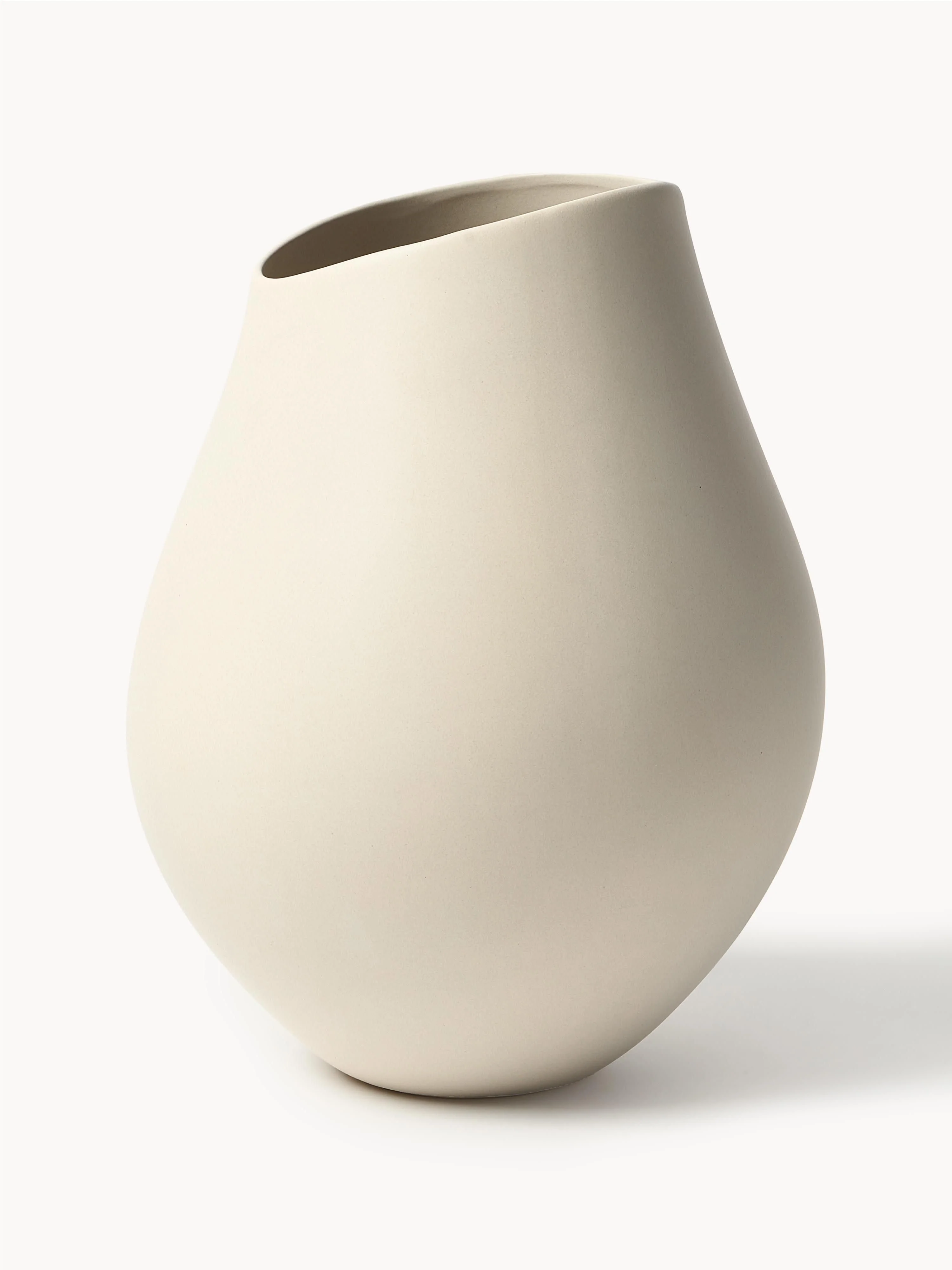 Große handgefertigte Vase Opium aus Steingut, H 39 cm
