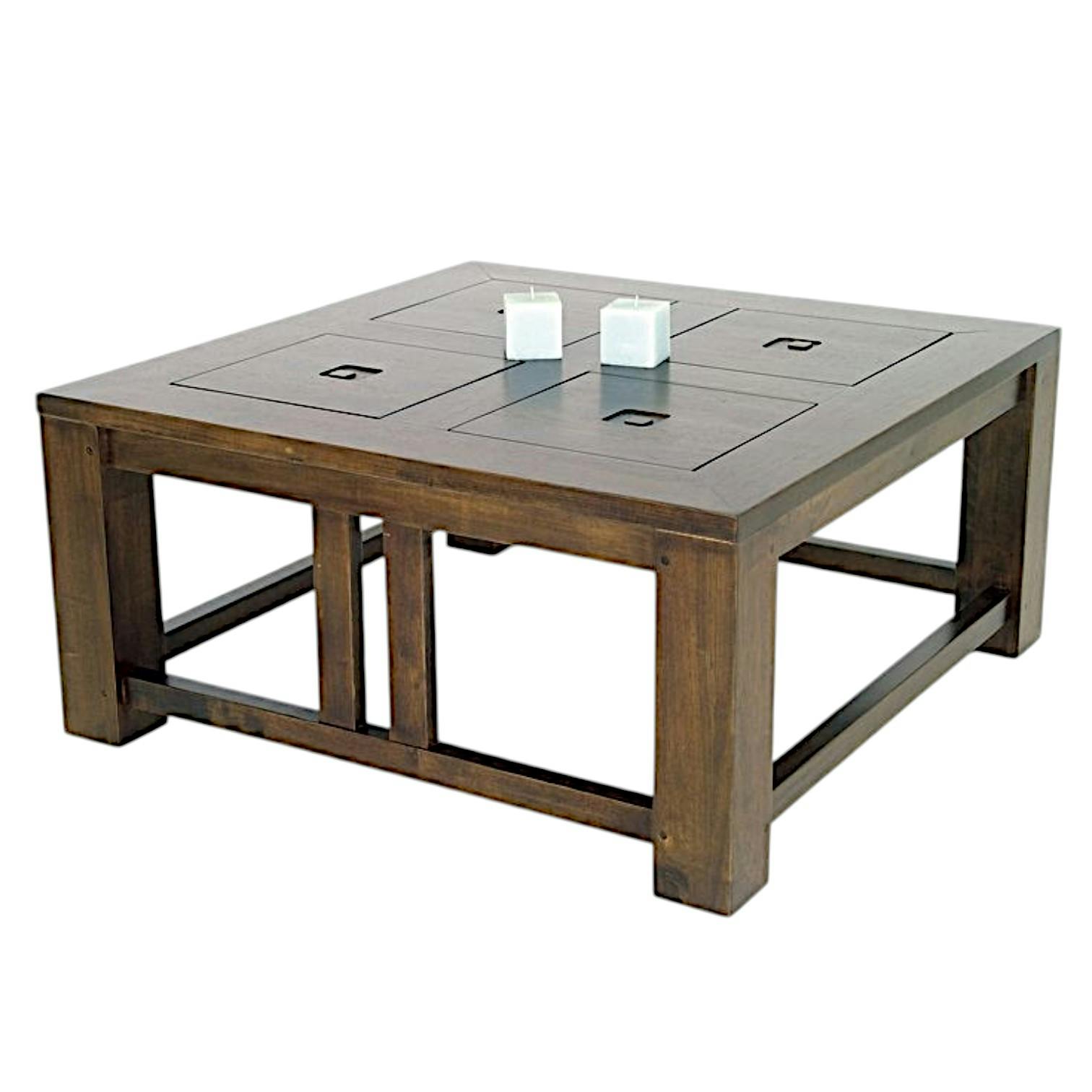Table basse hévéa 80x80cm TESSA