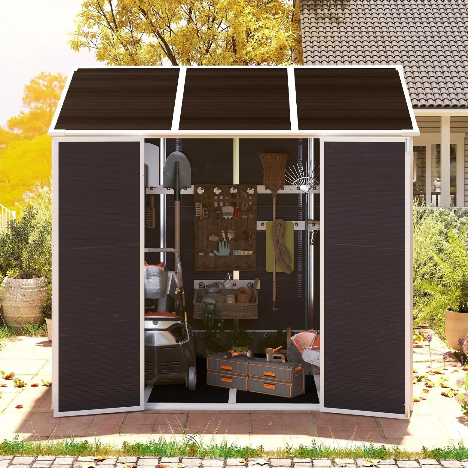 Outdoor Resin Storage Shed, High-Quality PP Material Shed