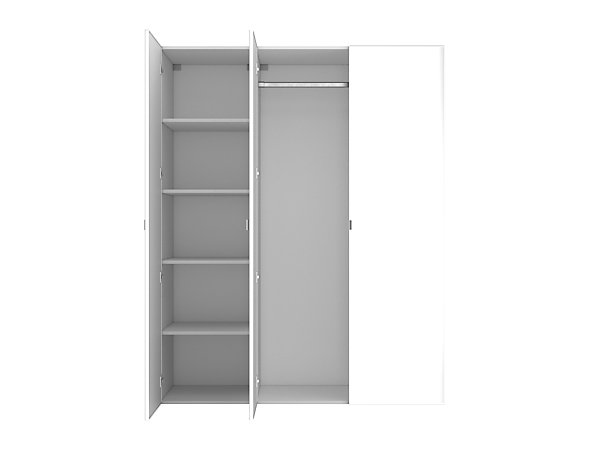 Armoire penderie blanche avec miroir GoodHome Atomia H. 187,5 x L. 150 x P. 58 cm