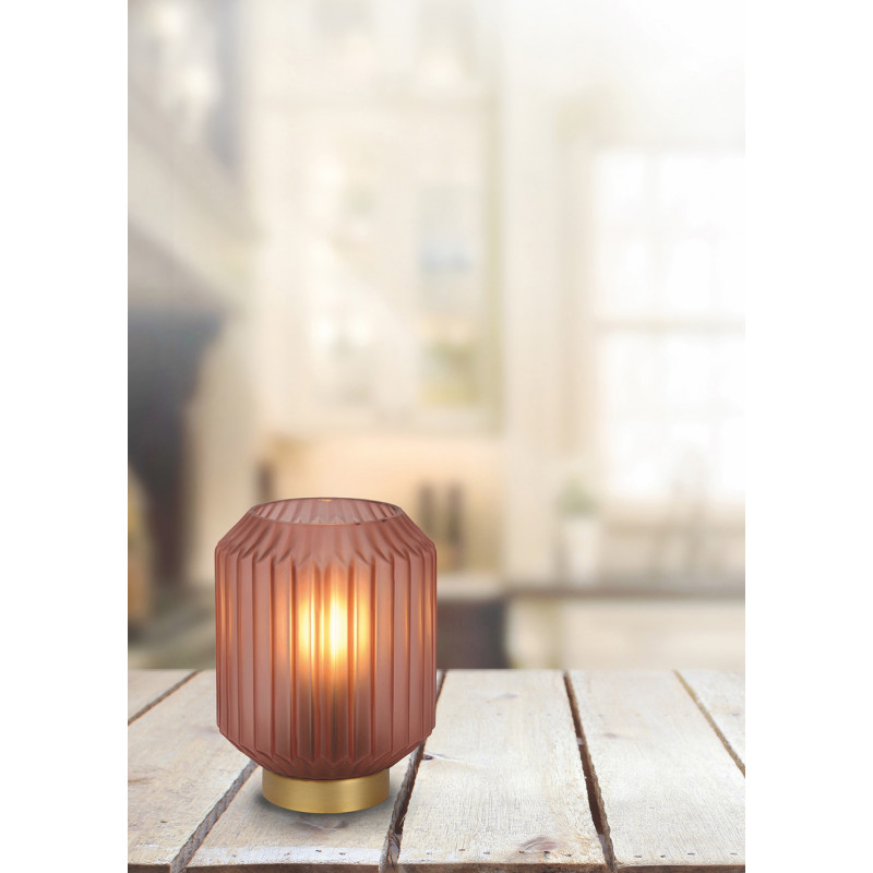 Lampe de table Sueno rose Ø 13 cm E14 40 W LUCIDE
