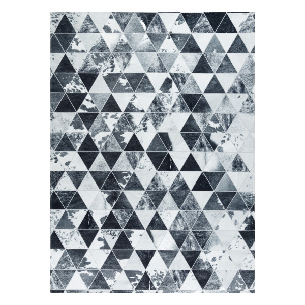 Dywan PATCHWORK 21722 szary - Skóra bydlęca, Trójkąty 120x170 cm