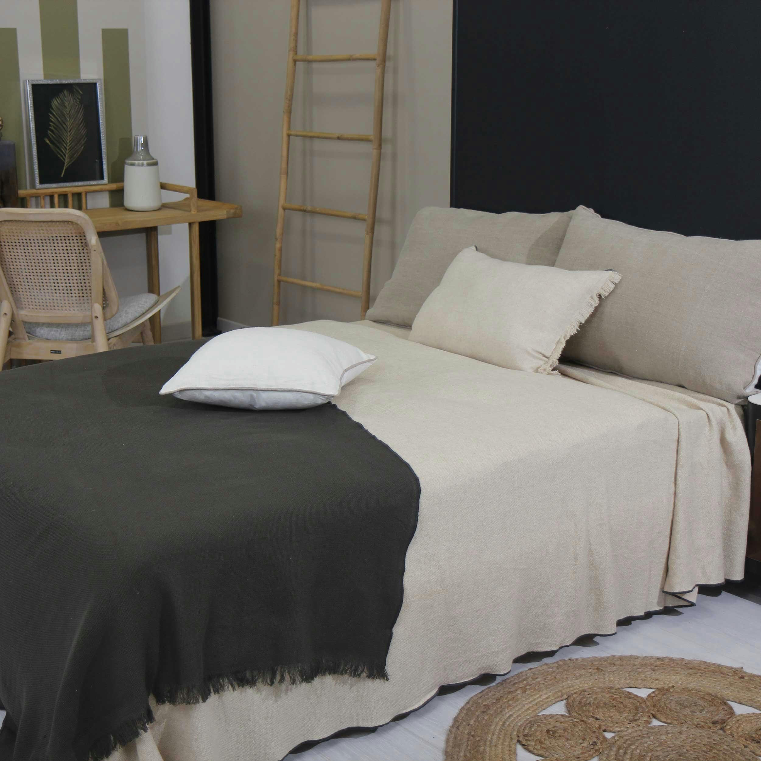 ANAIS - Coussin en coton marron 40x60