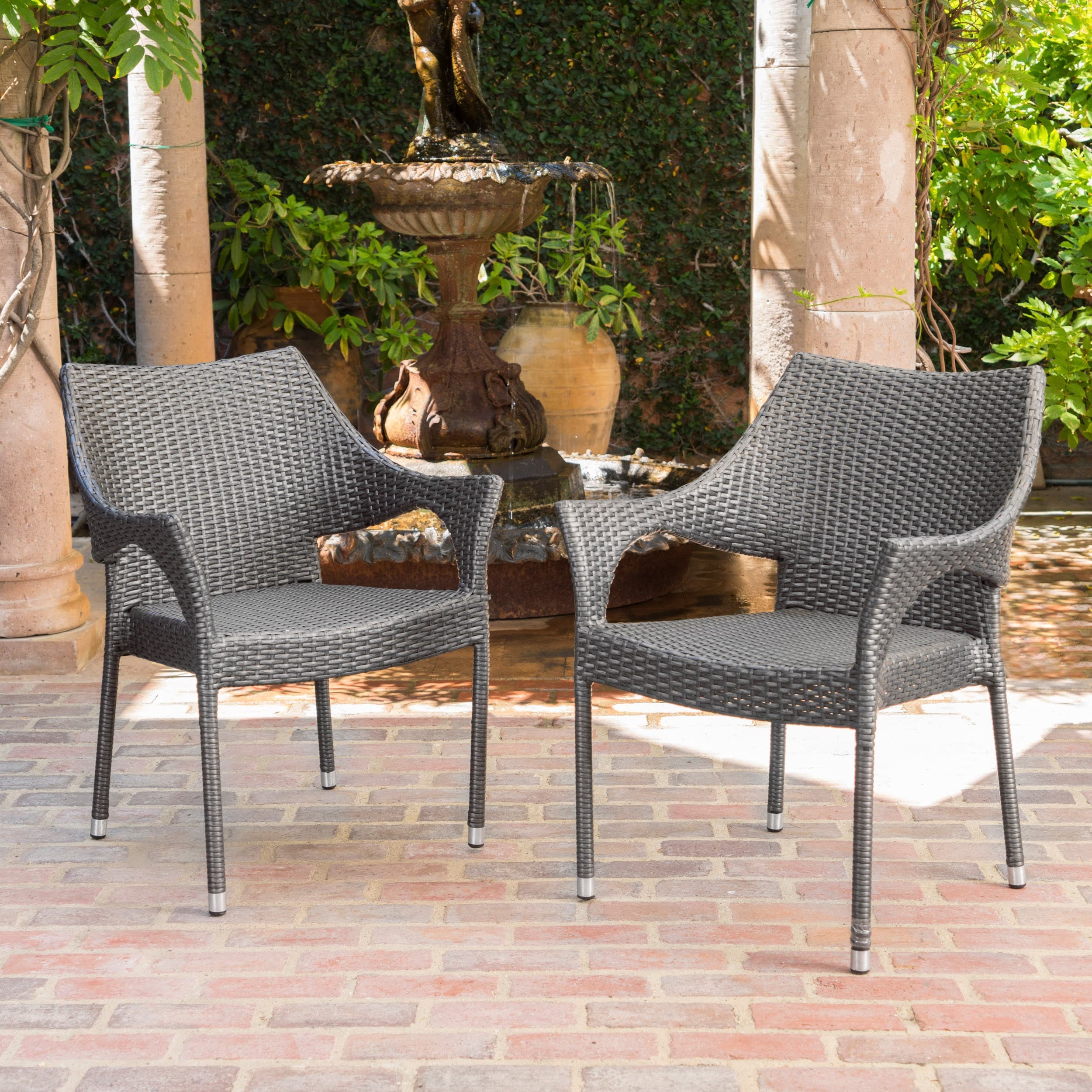Christopher Knight Home Cliff Outdoor Wicker Chairs Set