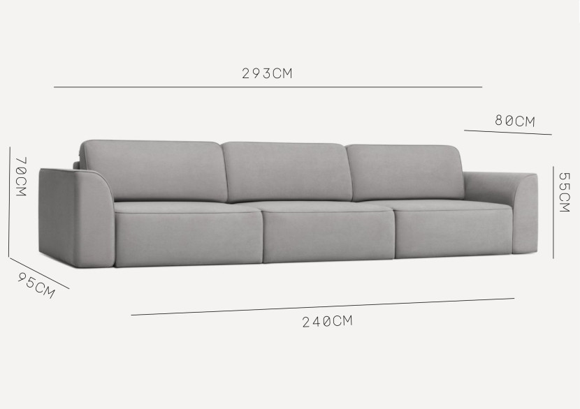 Sofa Kanapa Rozkładana z Funkcją Spania Pięcioosobowa KOMA Granatowa