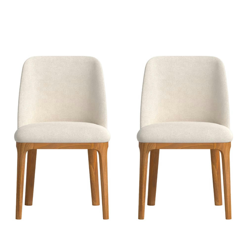 ALANA - 2 Chaises fabriqué à la main en couleur beige