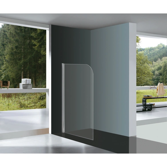 Badewannentrennwand BxH: 80 x 140 cm, Gehärtetes Glas