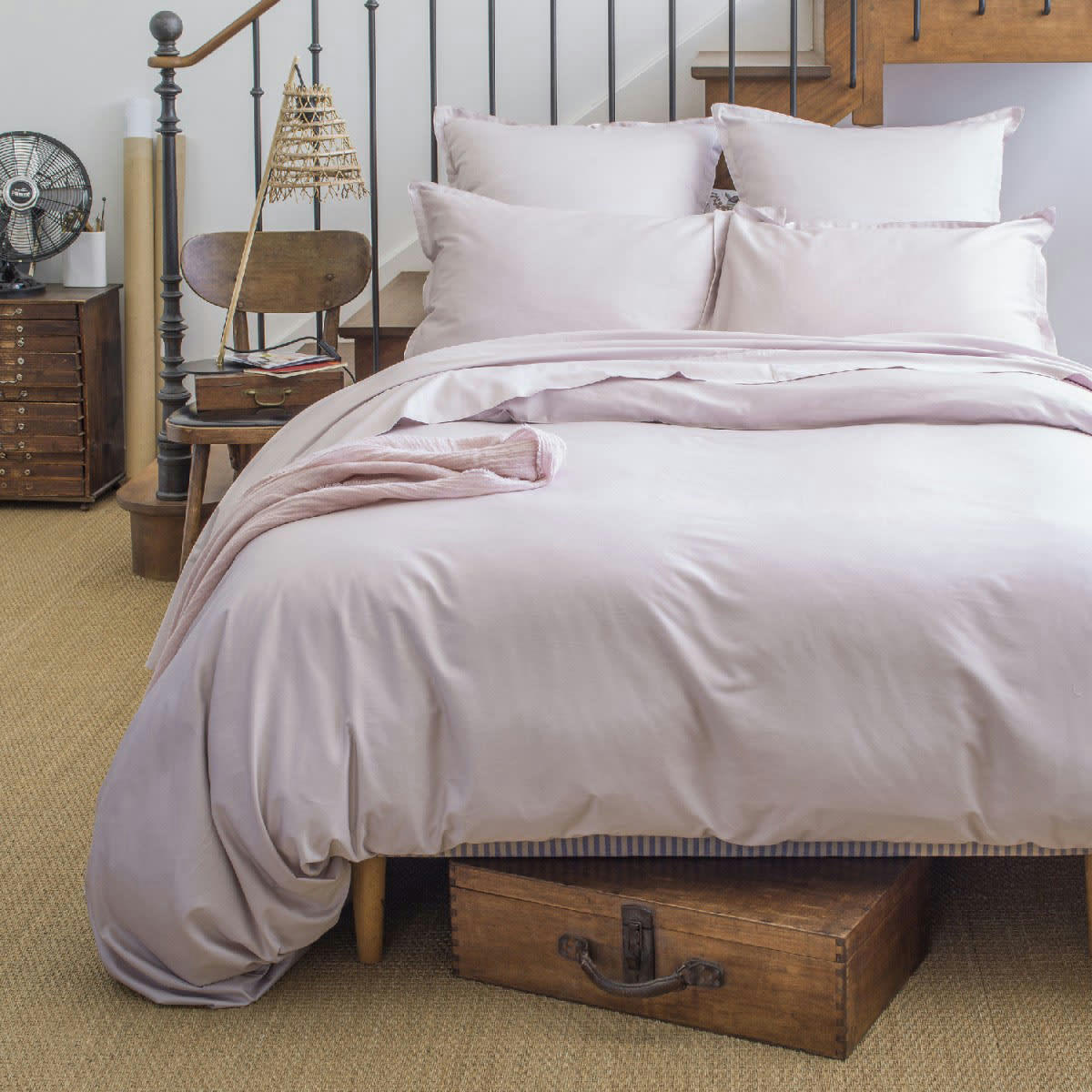 TEOPHILE - Housse de couette en satin de coton blanc 260x240