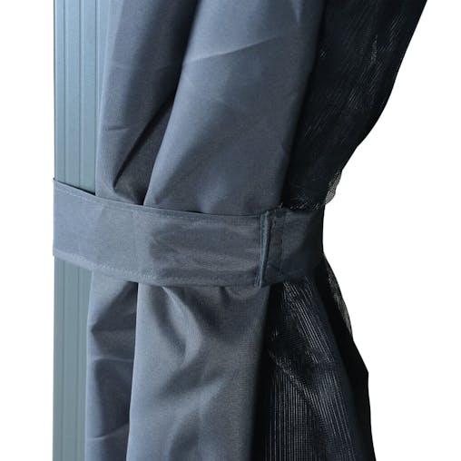 NNEVL Gazebo with Curtain 400x300 cm Anthracite Aluminium