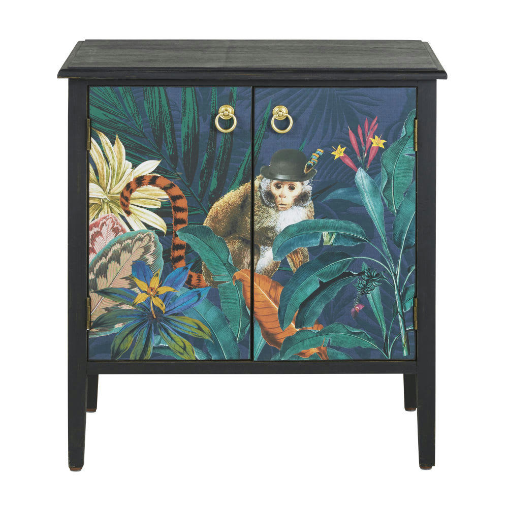 - Cabinet de rangement 2 portes imprimé tropical multicolore