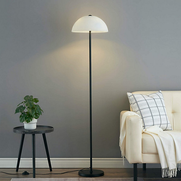 Elégant lampadaire minimaliste abat-jour en verre - Melito