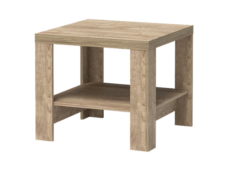 Ława NATURAL DĄB RIBBECK 65 x 65 z Półką Stylowa Salon HIT