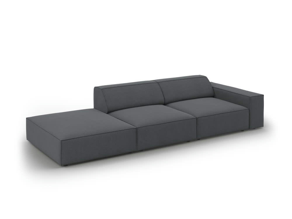 JODIE - Canapé 3 places en tissu structuré gris foncé