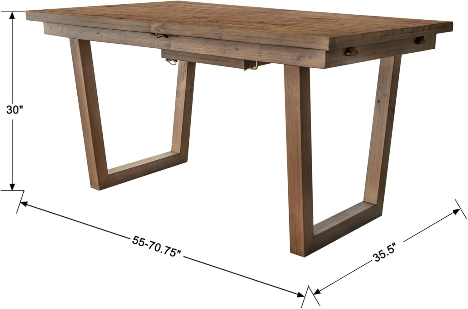55-70.5 Extendable Dining Table Pine Expandable Dining Room Table for 4 6 8 People Large Rectangle Table Space Saving for Dining Room Living Room Home Office，Walnut