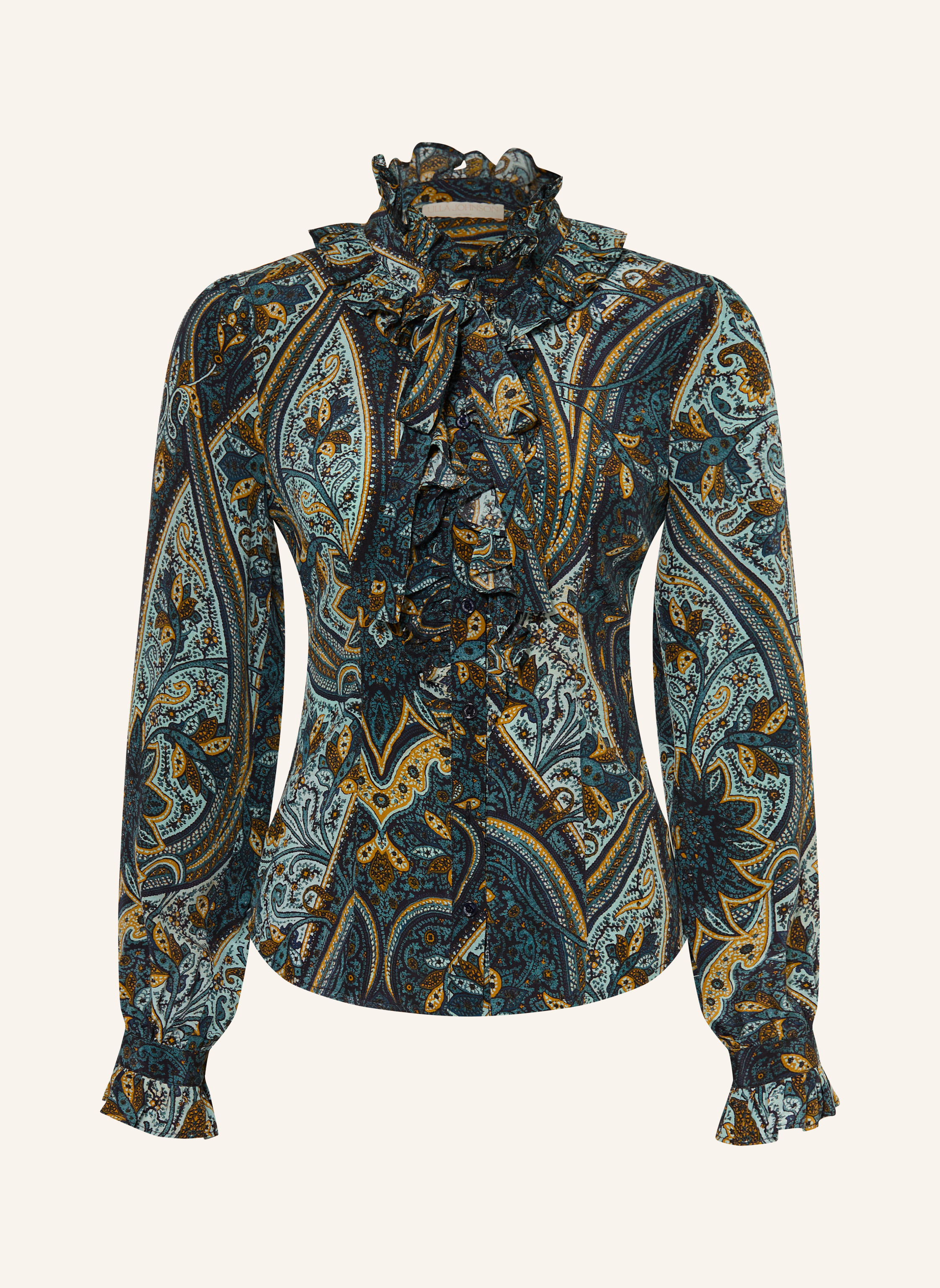 ULLA JOHNSON Seidenbluse CATROUX mit Rüschen
