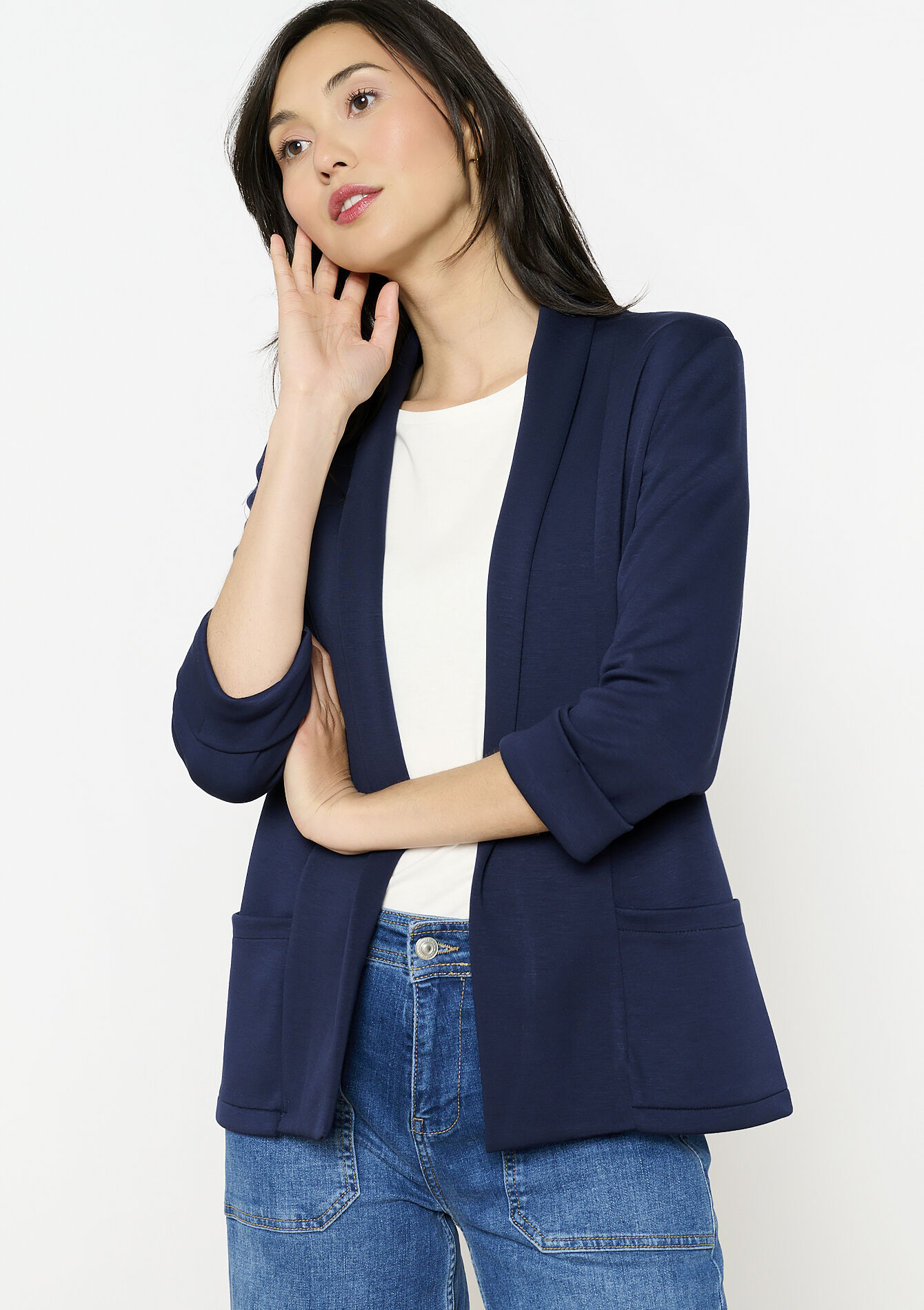 Soepele open blazer