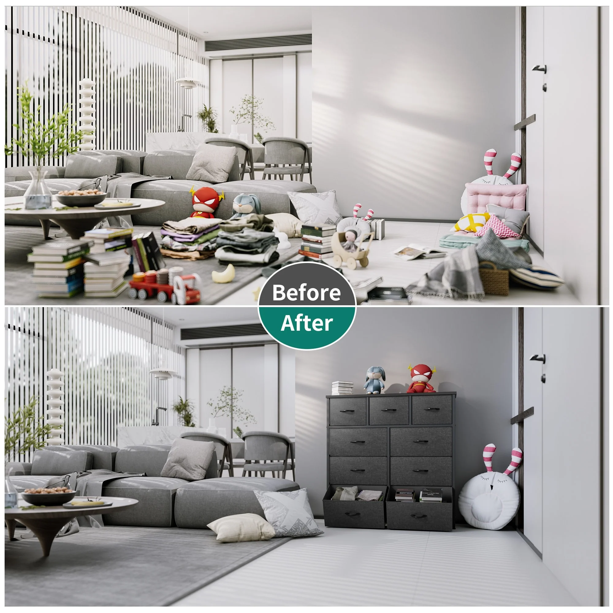 Modern 9-drawer Bedroom Dresser Storage Tower