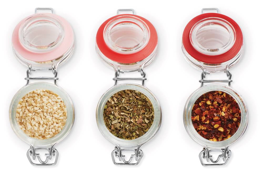MASTER Chef Round Mini Food Storage Glass Jars, 6-pc