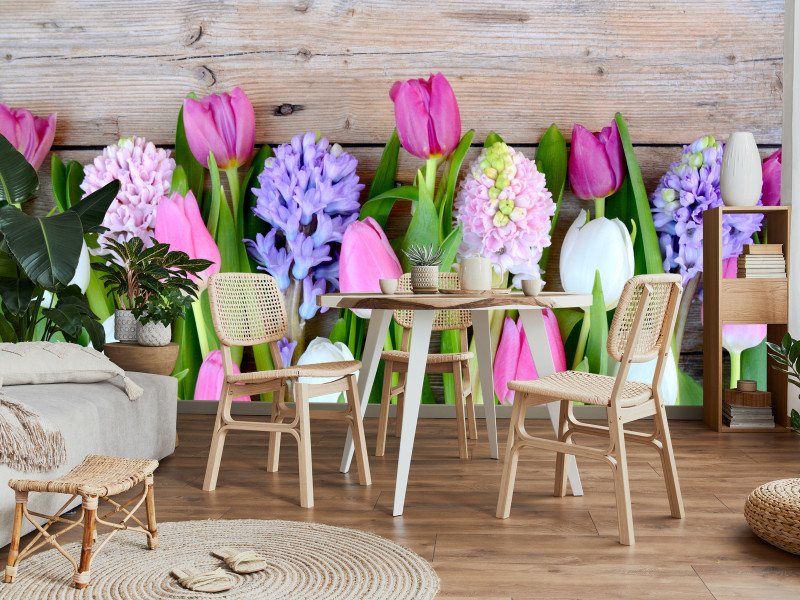 Fototapeta Tulipany i hiacynty 100x70cm