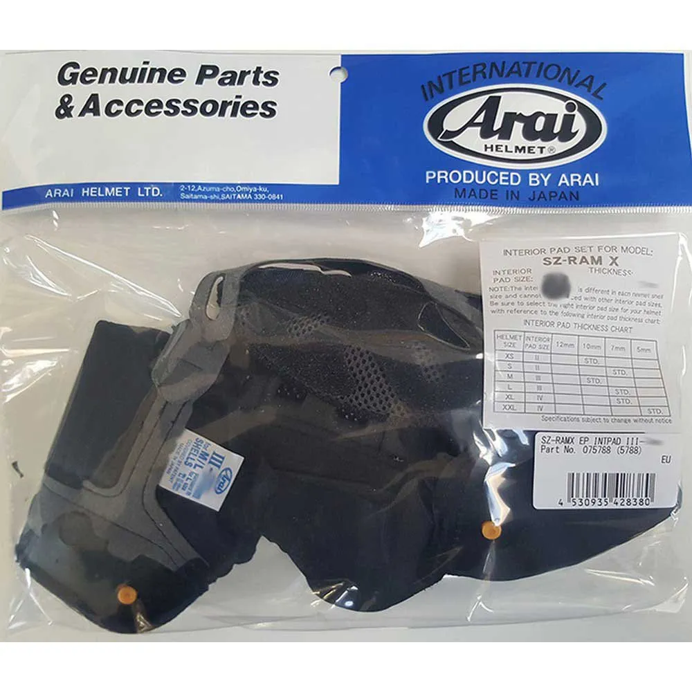 Arai SZ-RAM-X/SZ-R VAS inner lining