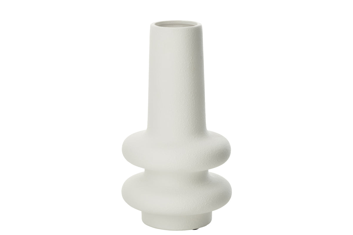 J-Line vaas Lyra - keramiek - wit - small - 32 cm hoog
