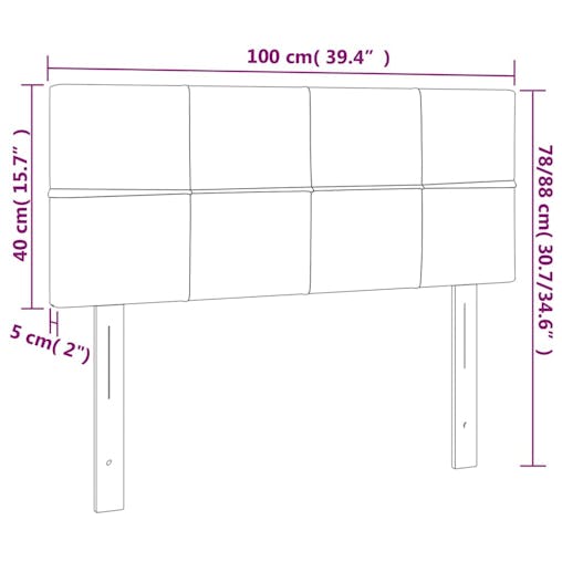 NNEVL LED Headboard Dark Grey 100x5x78/88 cm Fabric
