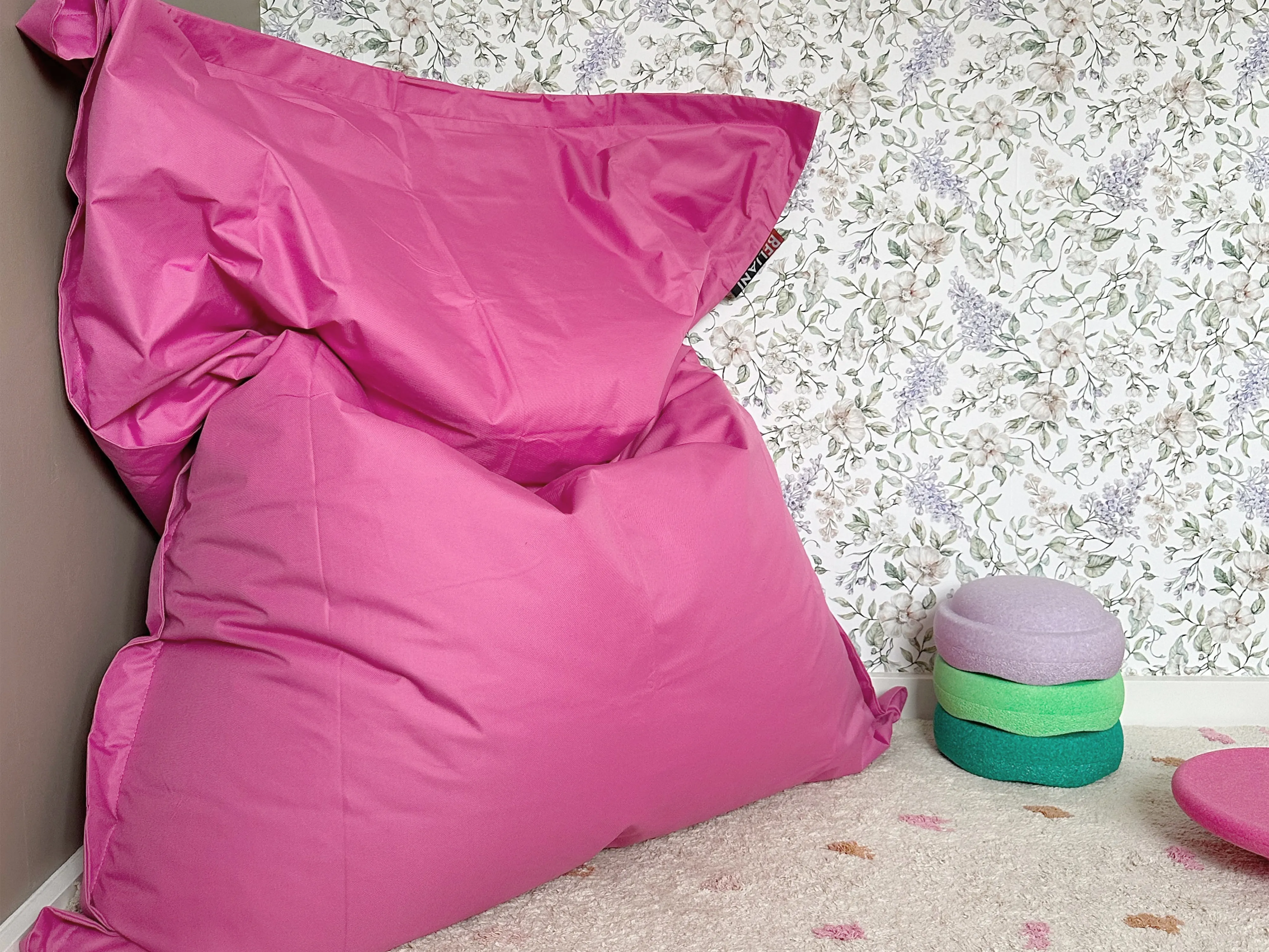 Bean Bag 300 L FUZZY 140 cm 180 cm Fuchsia Pink